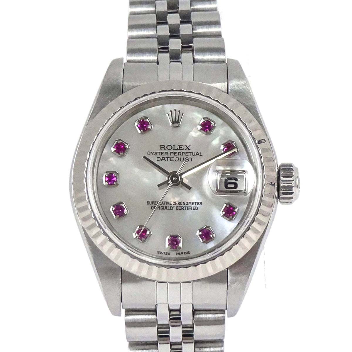 Rolex Oyster Perpetual Datejust 26mm Ref.79174NGR Watch SS Ruby
