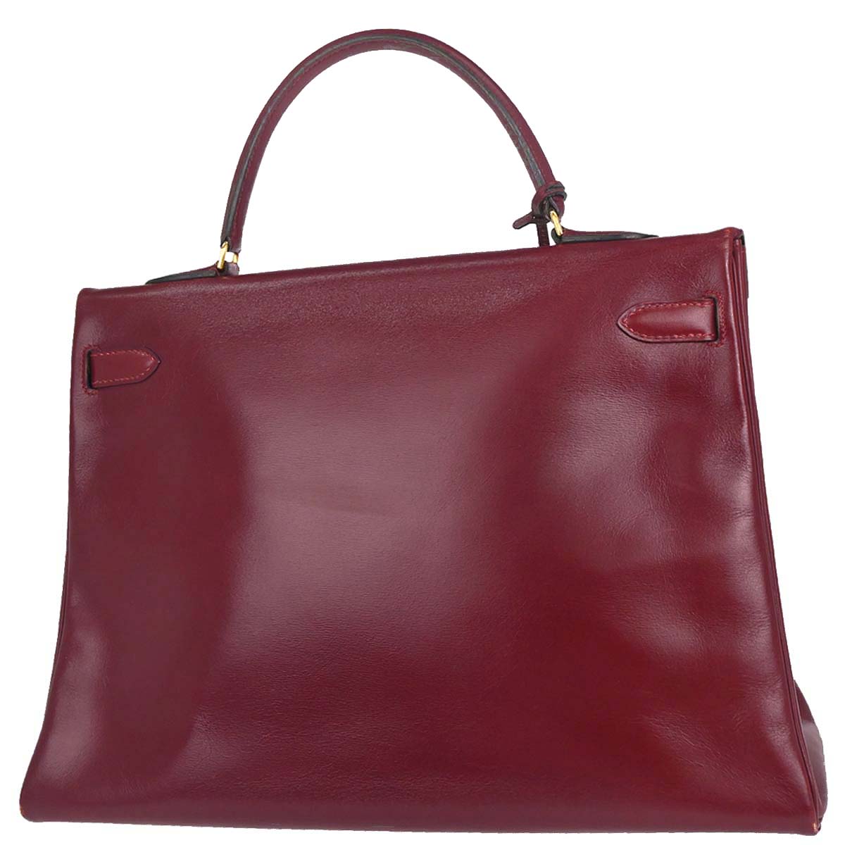 Hermes Bordeaux Box Calf Kelly 35 Retourne Handbag