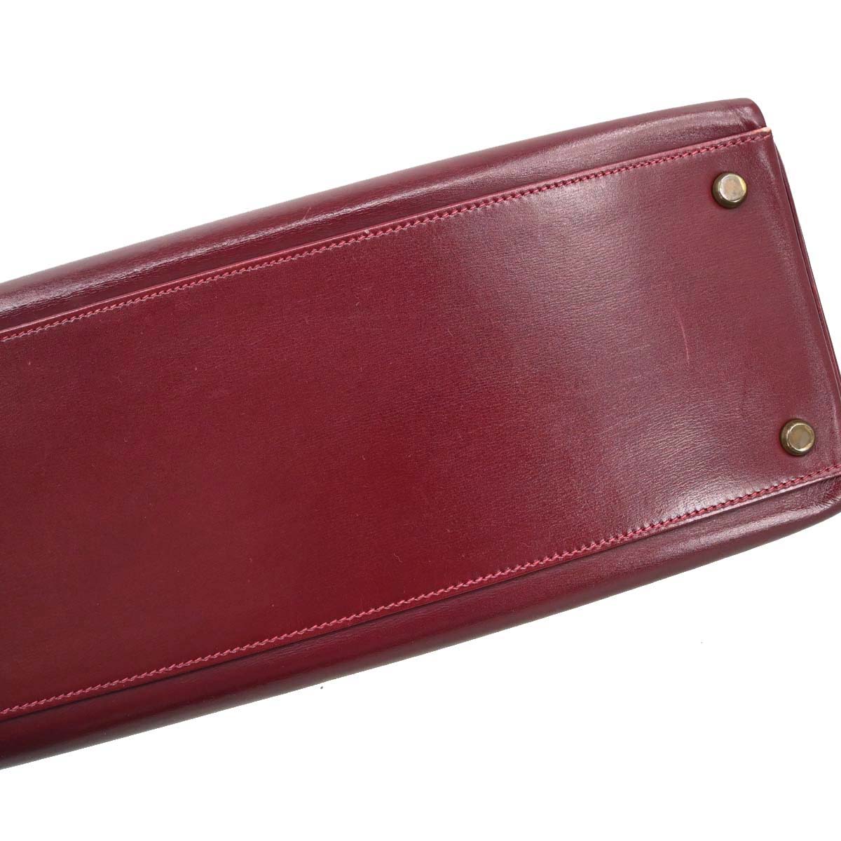 Hermes Bordeaux Box Calf Kelly 35 Retourne Handbag