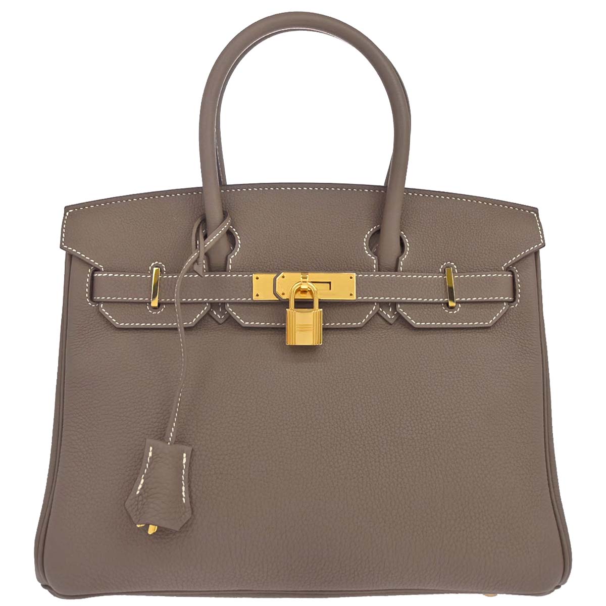 Hermes Etoupe Gray Togo Birkin 30 Handbag