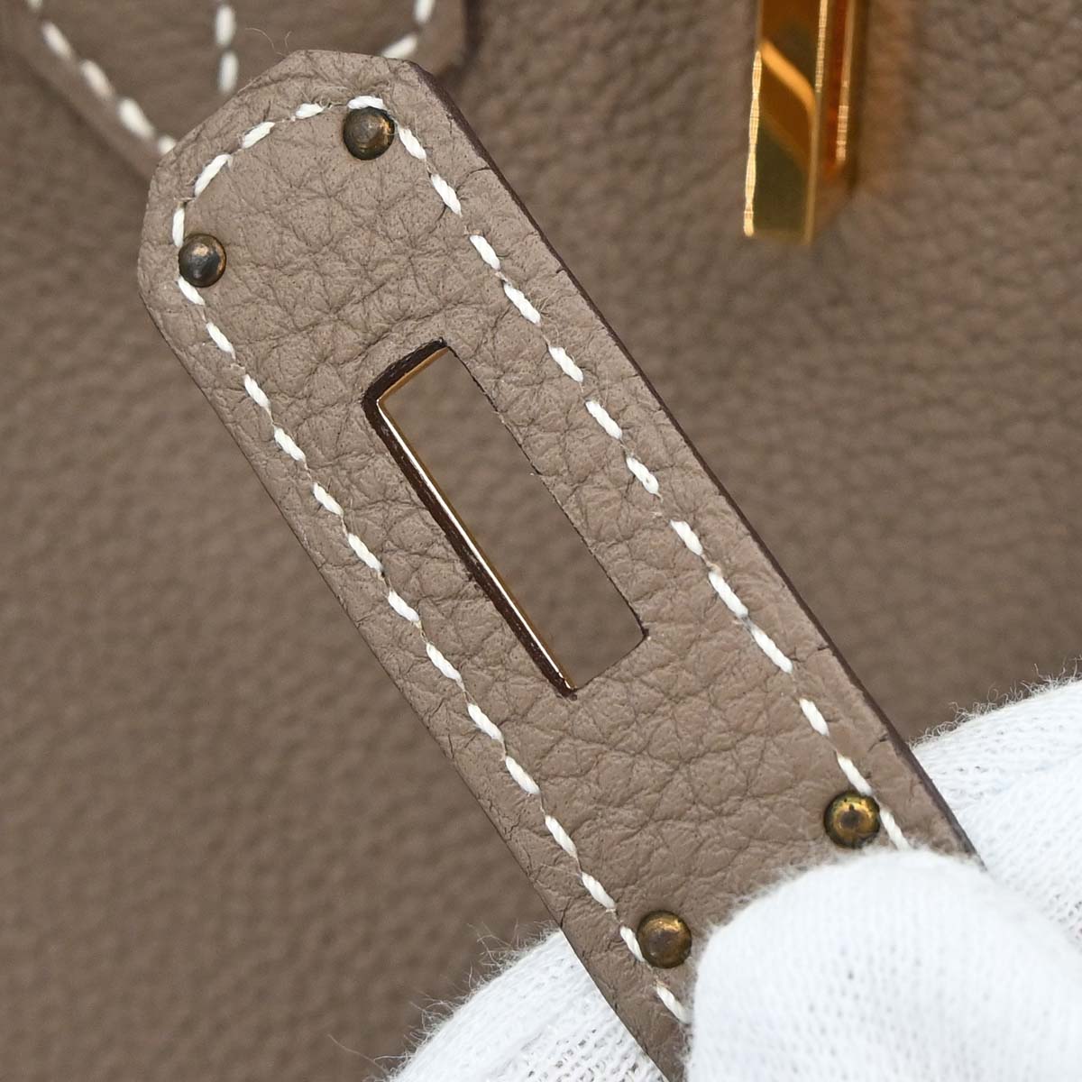 Hermes Etoupe Gray Togo Birkin 30 Handbag