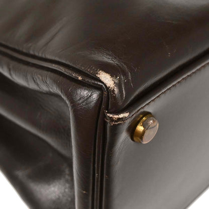 Hermes Havane Box Calf Kelly 32 Retourne Handbag