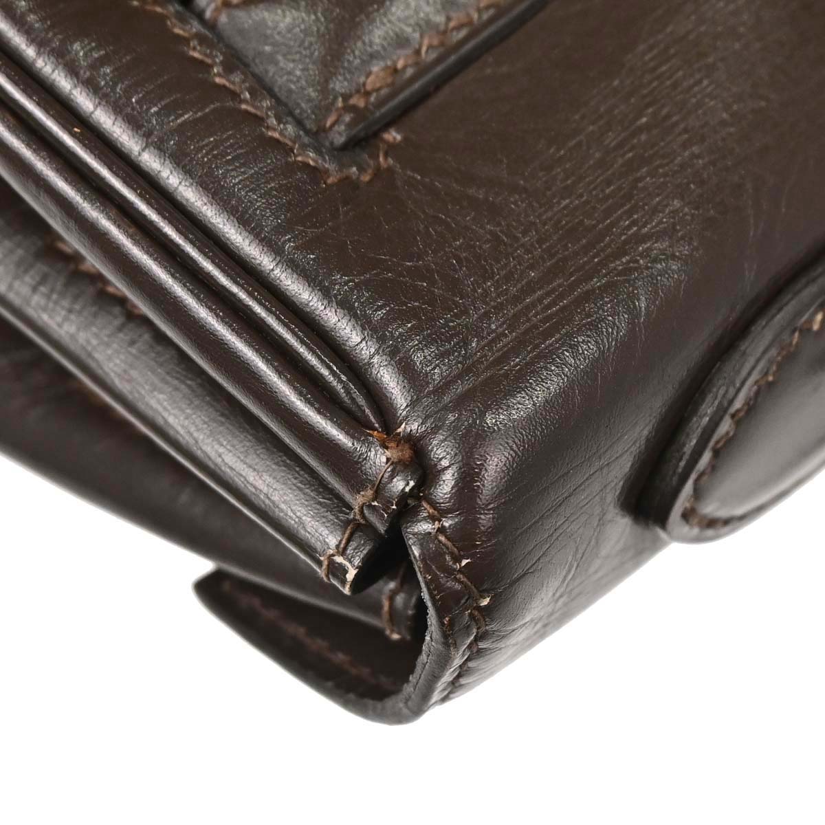 Hermes Havane Box Calf Kelly 32 Retourne Handbag