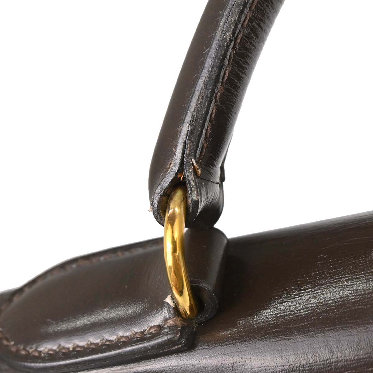 Hermes Havane Box Calf Kelly 32 Retourne Handbag