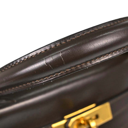 Hermes Havane Box Calf Kelly 32 Retourne Handbag