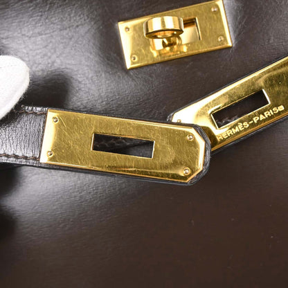 Hermes Havane Box Calf Kelly 32 Retourne Handbag