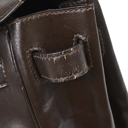 Hermes Havane Box Calf Kelly 32 Retourne Handbag
