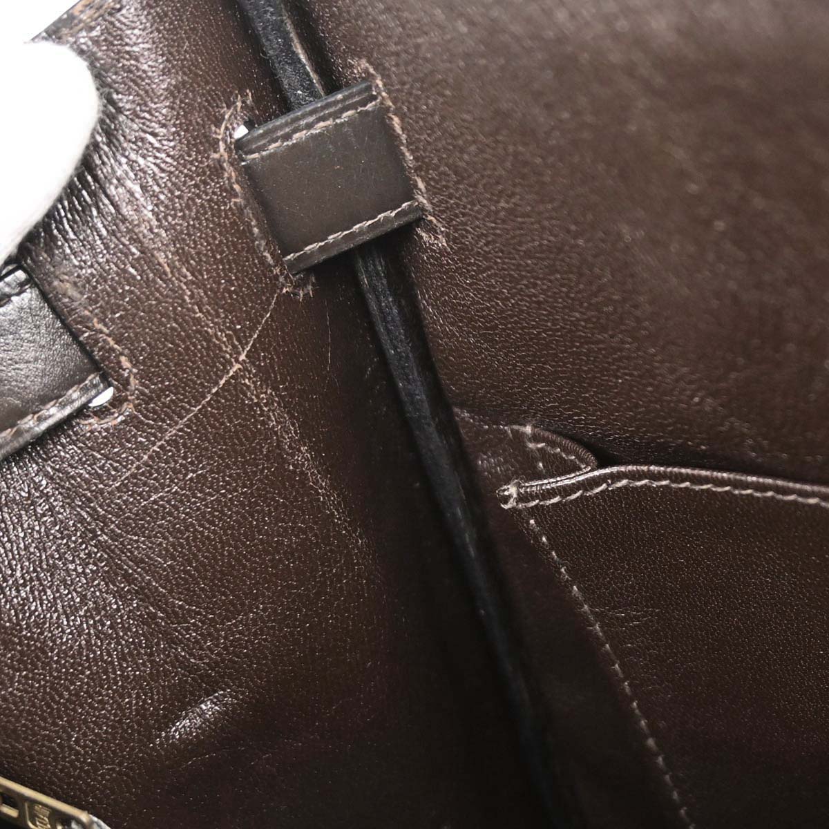Hermes Havane Box Calf Kelly 32 Retourne Handbag