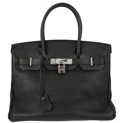 Hermes Black Taurillon Clemence Birkin 30 Handbag