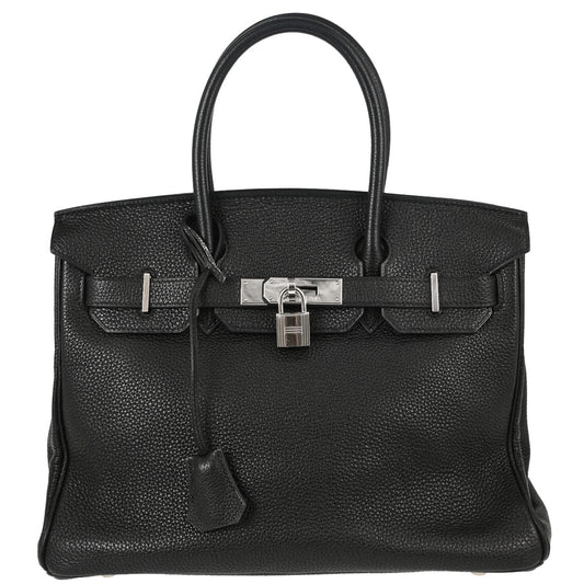 Hermes Black Taurillon Clemence Birkin 30 Handbag