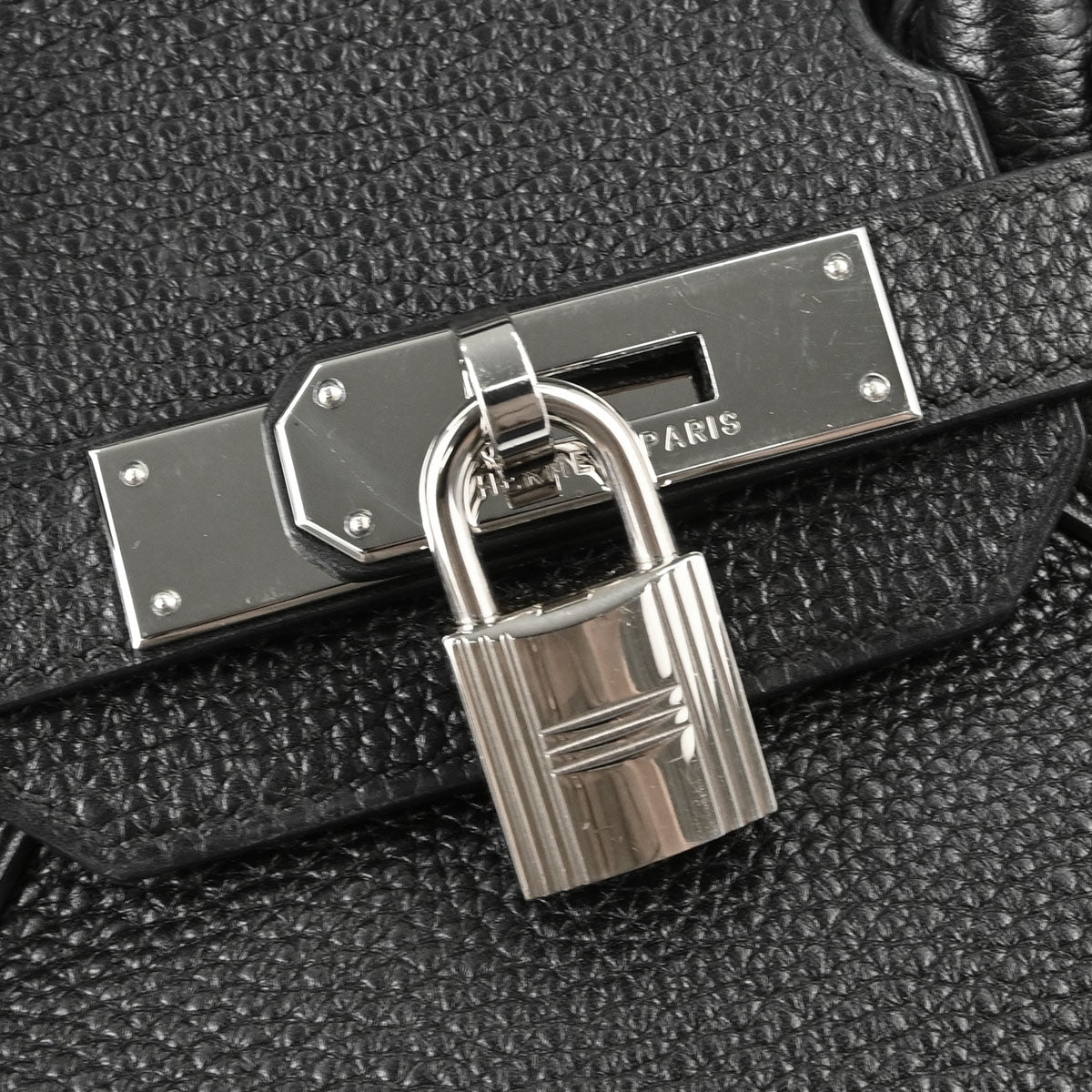 Hermes Black Taurillon Clemence Birkin 30 Handbag