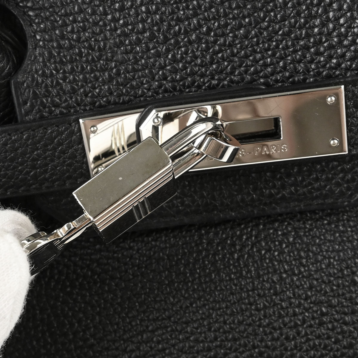 Hermes Black Taurillon Clemence Birkin 30 Handbag