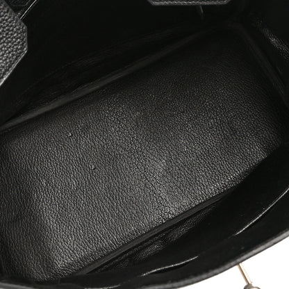 Hermes Black Taurillon Clemence Birkin 30 Handbag