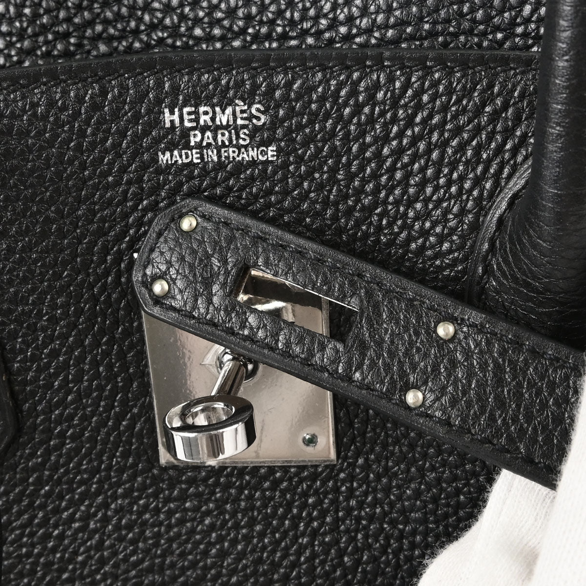 Hermes Black Taurillon Clemence Birkin 30 Handbag