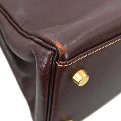 Hermes Havane Gulliver Kelly 28 Retourne 2way Shoulder Handbag