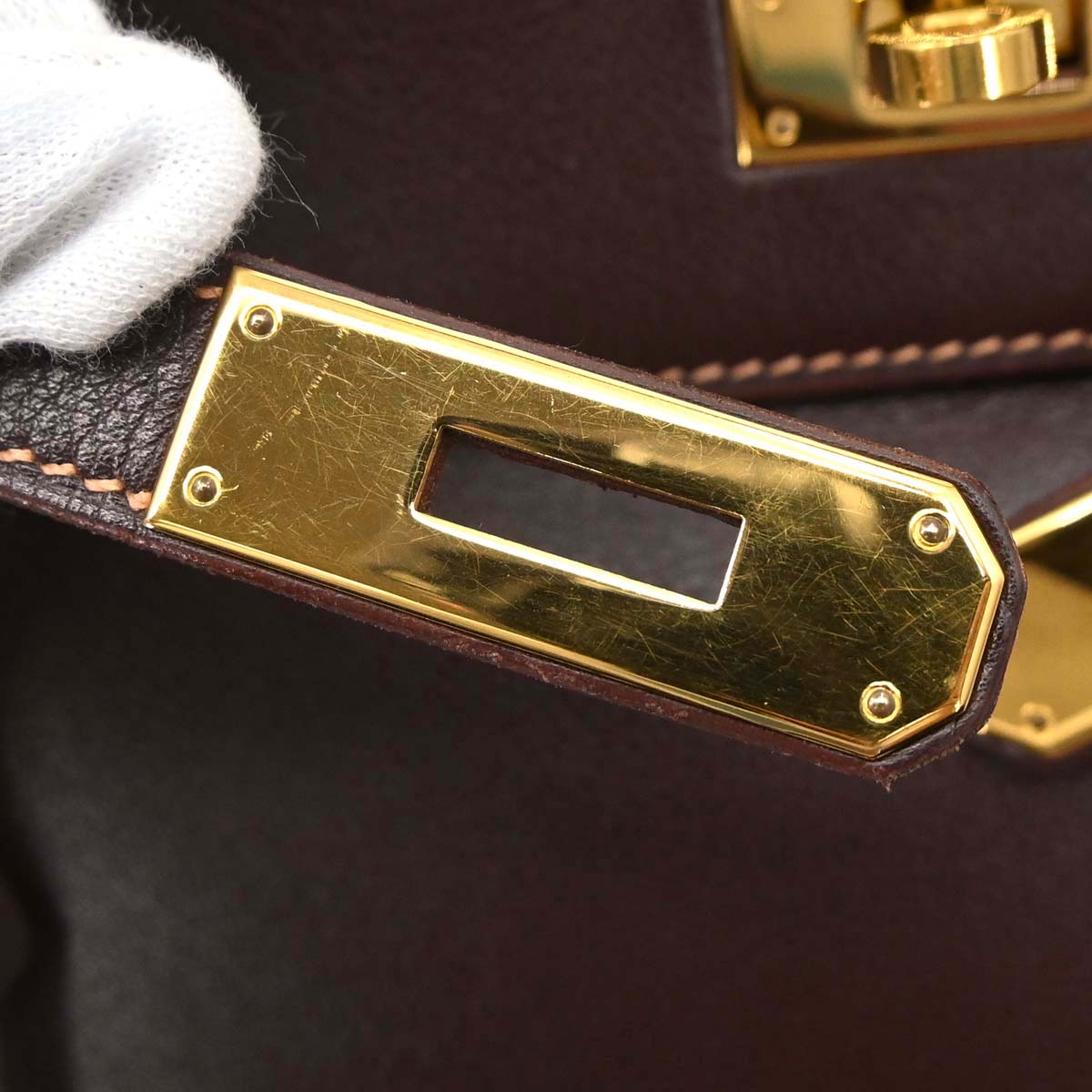 Hermes Havane Gulliver Kelly 28 Retourne 2way Shoulder Handbag