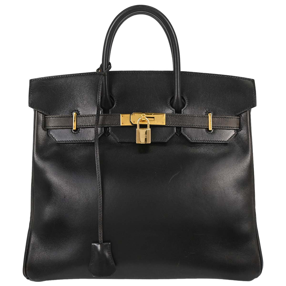 Hermes Black Box Calf HAC Haut a Courroies 32 Handbag