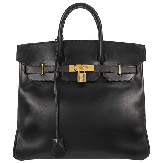 Hermes Black Box Calf HAC Haut a Courroies 32 Handbag