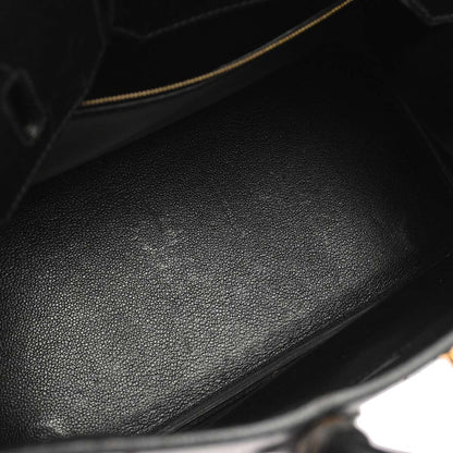 Hermes Black Box Calf HAC Haut a Courroies 32 Handbag