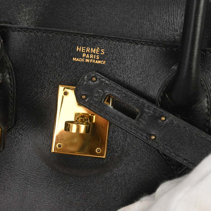 Hermes Black Box Calf HAC Haut a Courroies 32 Handbag