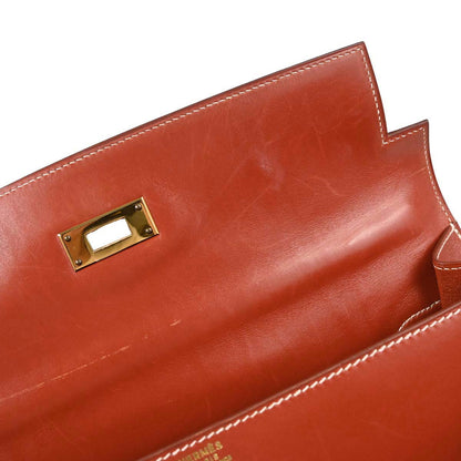 Hermes Etrusque Box Calf Kelly 32 Sellier 2way Shoulder Handbag