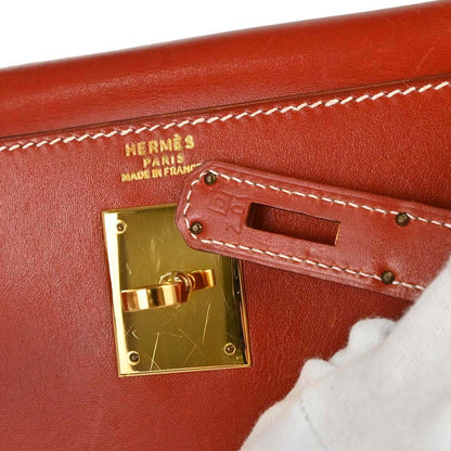Hermes Etrusque Box Calf Kelly 32 Sellier 2way Shoulder Handbag