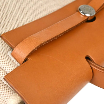Hermes Beige Brown Toile H Herbag a Dos 2 in 1 Backpack
