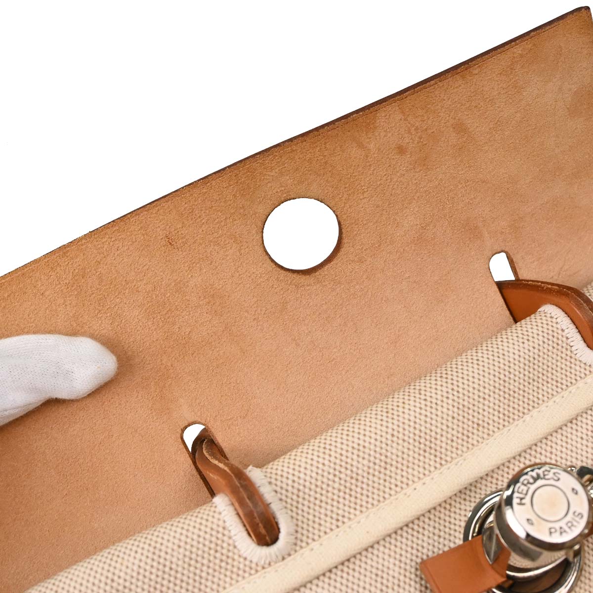Hermes Beige Brown Toile H Herbag a Dos 2 in 1 Backpack
