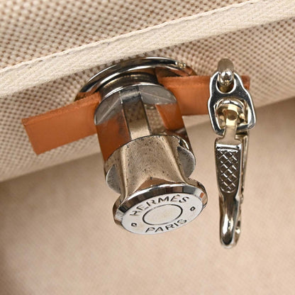 Hermes Beige Brown Toile H Herbag a Dos 2 in 1 Backpack