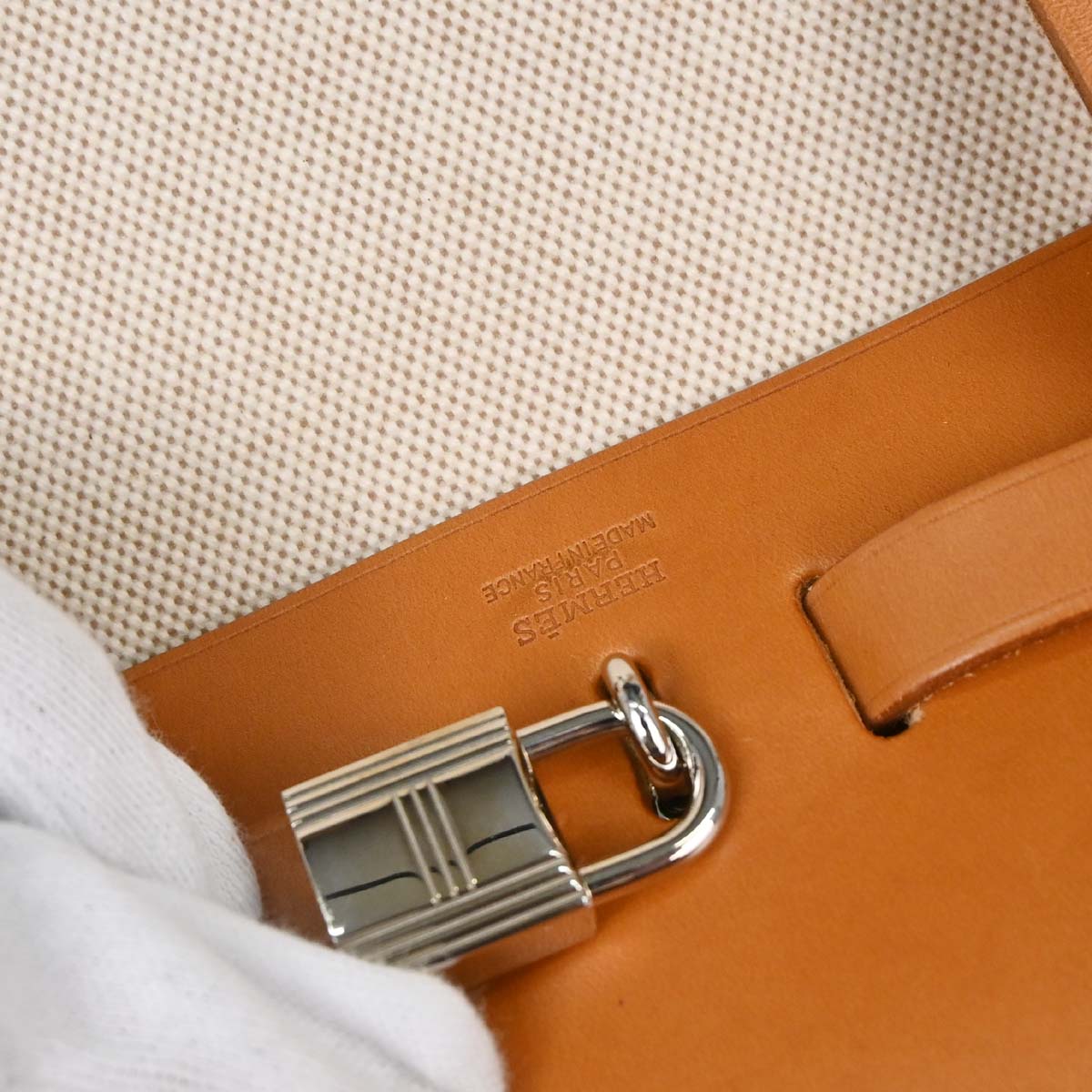 Hermes Beige Brown Toile H Herbag a Dos 2 in 1 Backpack