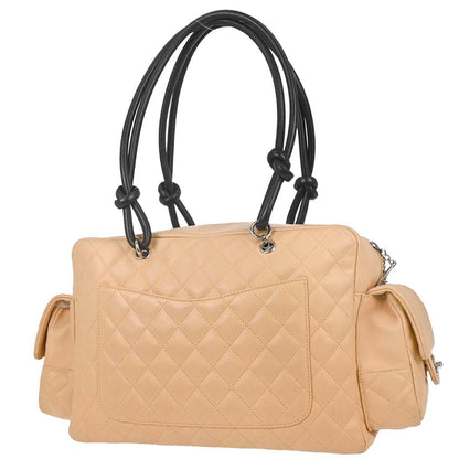 Chanel Beige Calfskin Cambon Ligne Reporter Bag Handbag