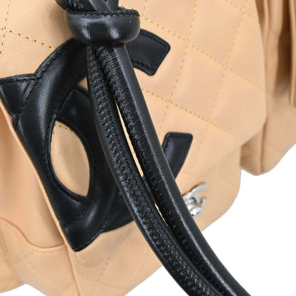Chanel Beige Calfskin Cambon Ligne Reporter Bag Handbag