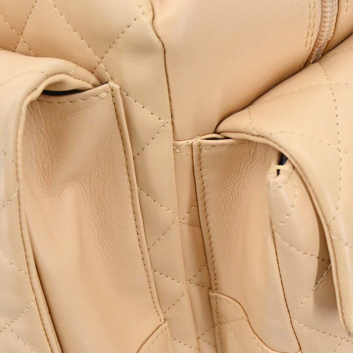 Chanel Beige Calfskin Cambon Ligne Reporter Bag Handbag