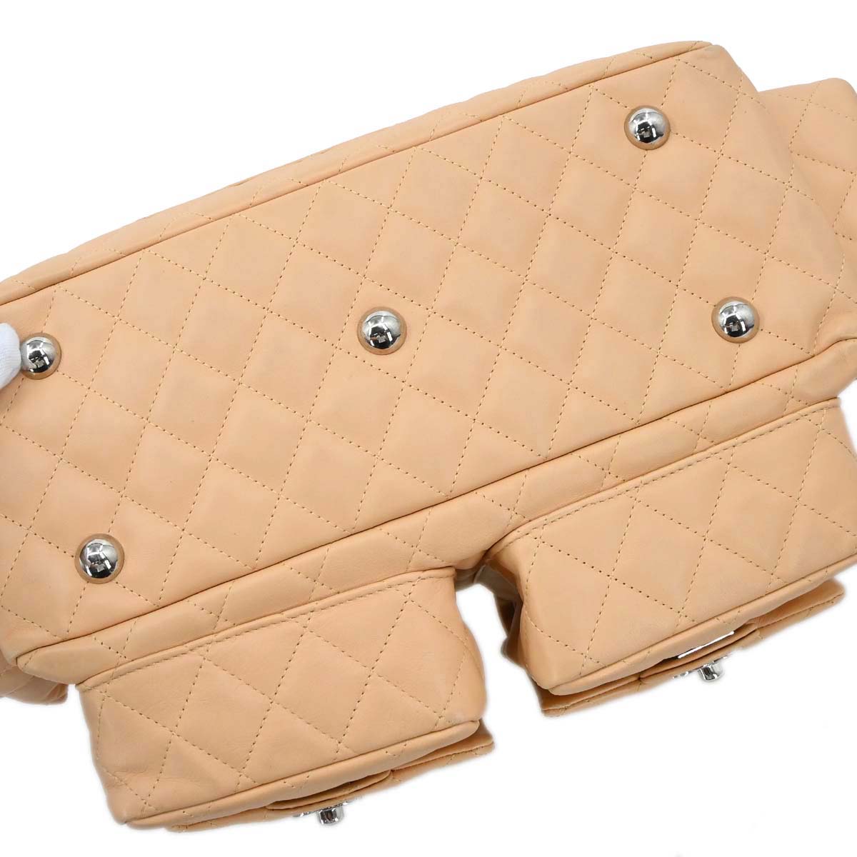 Chanel Beige Calfskin Cambon Ligne Reporter Bag Handbag