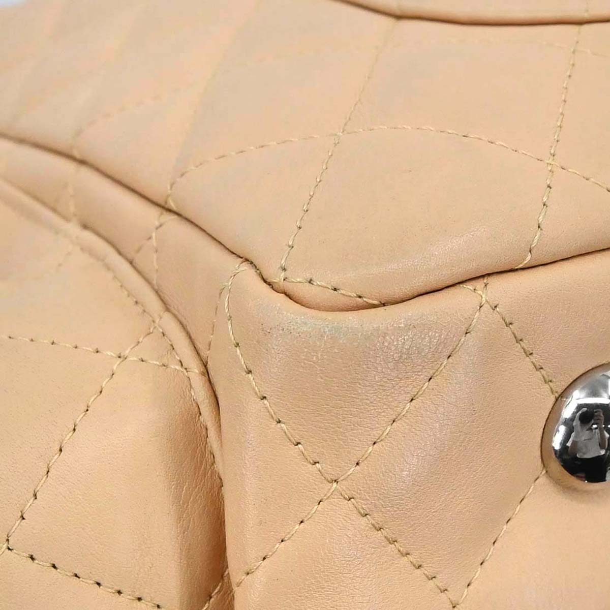 Chanel Beige Calfskin Cambon Ligne Reporter Bag Handbag