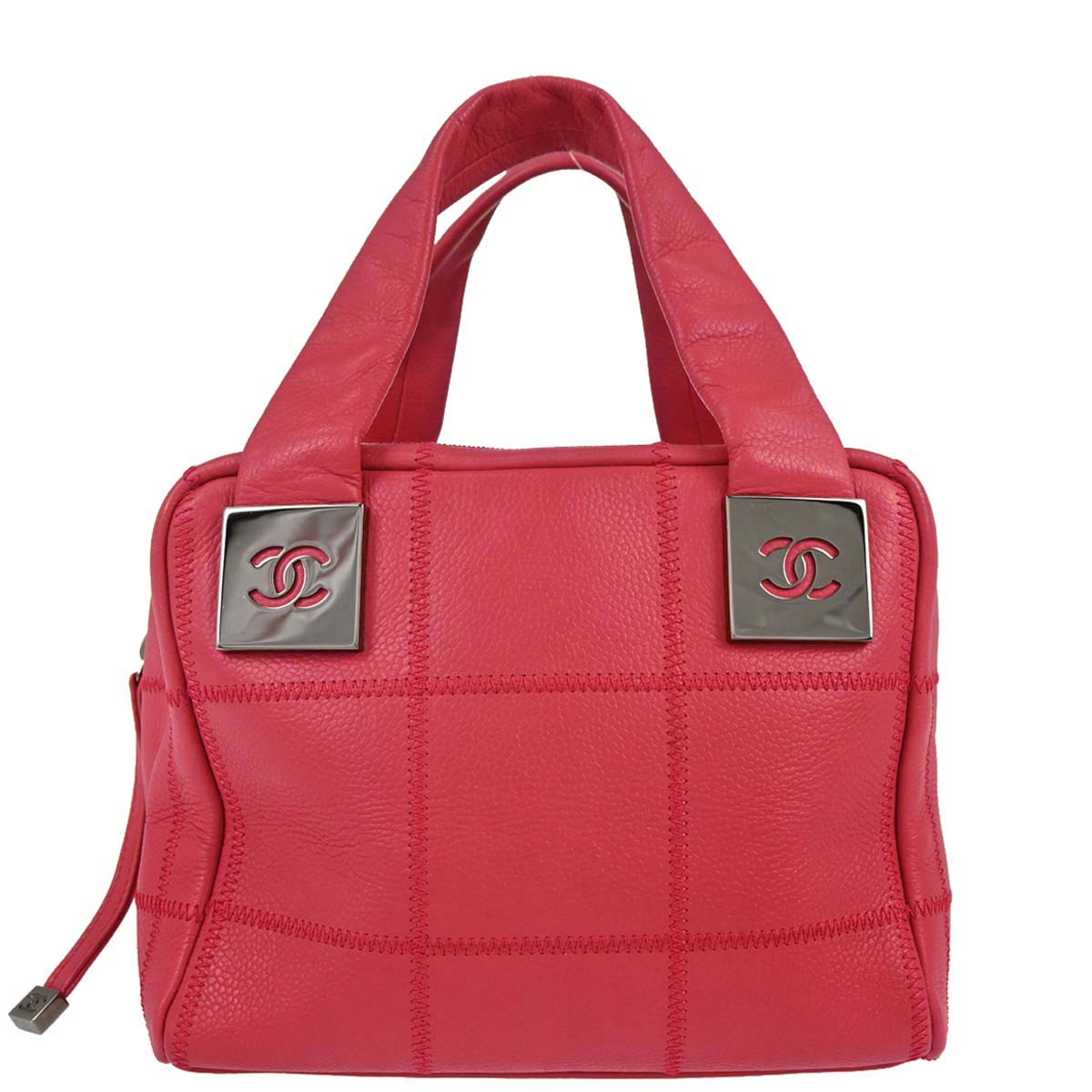 Chanel Red Caviar Choco Bar Wild Stitch Handbag
