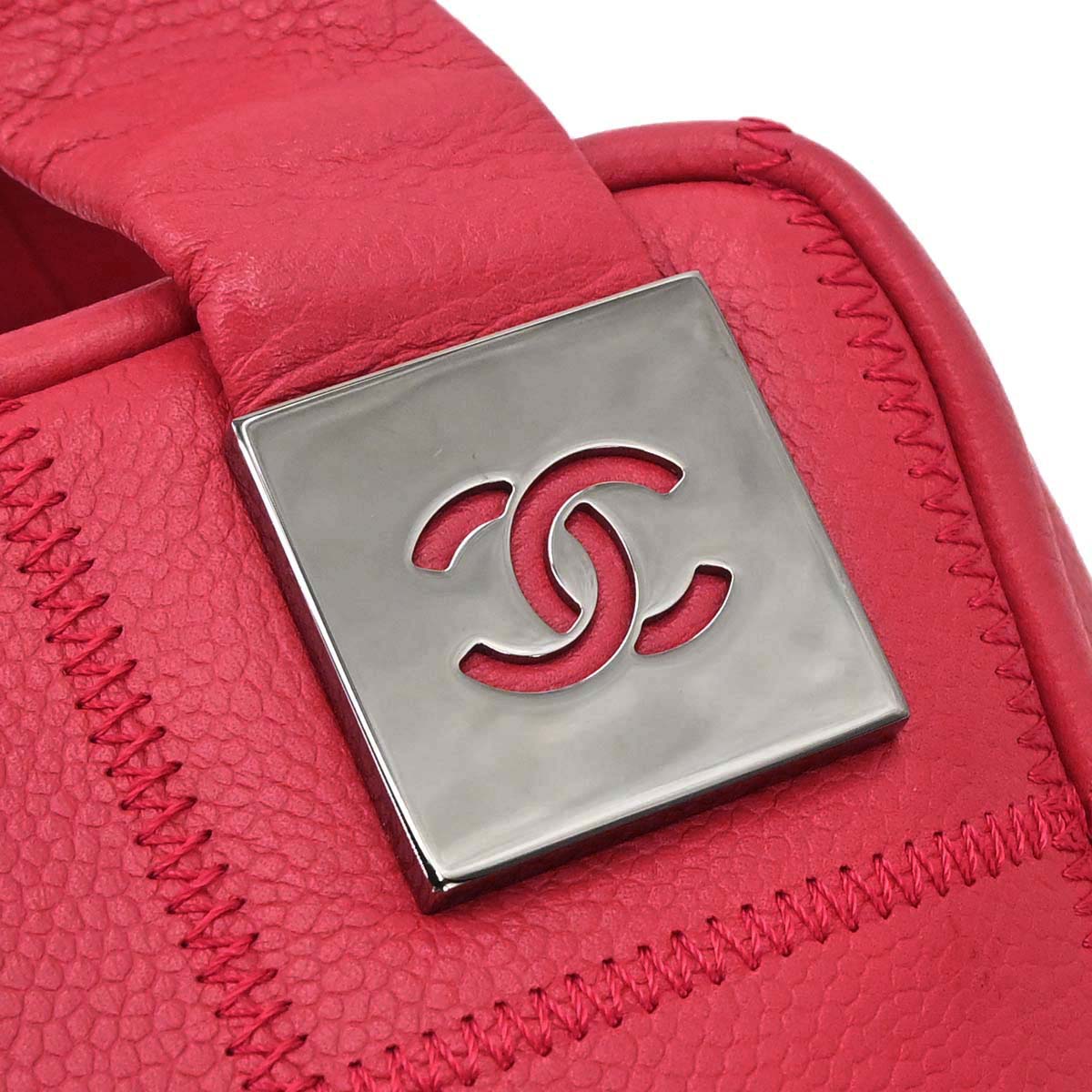 Chanel Red Caviar Choco Bar Wild Stitch Handbag