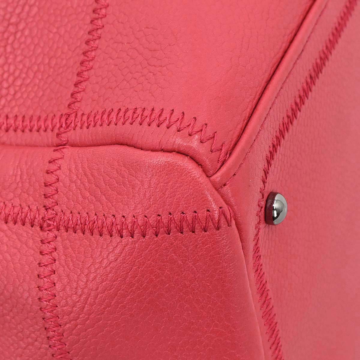 Chanel Red Caviar Choco Bar Wild Stitch Handbag