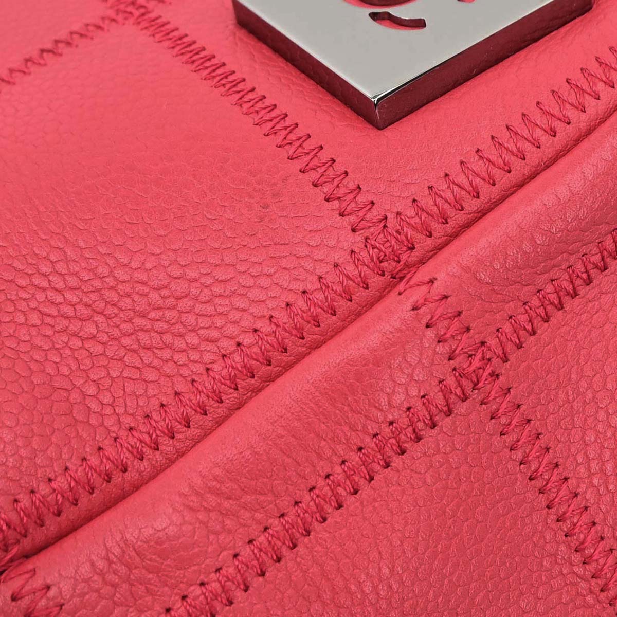 Chanel Red Caviar Choco Bar Wild Stitch Handbag