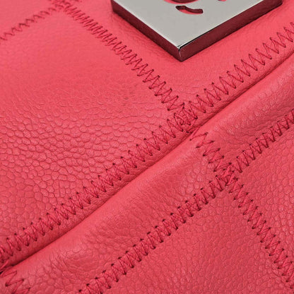 Chanel Red Caviar Choco Bar Wild Stitch Handbag