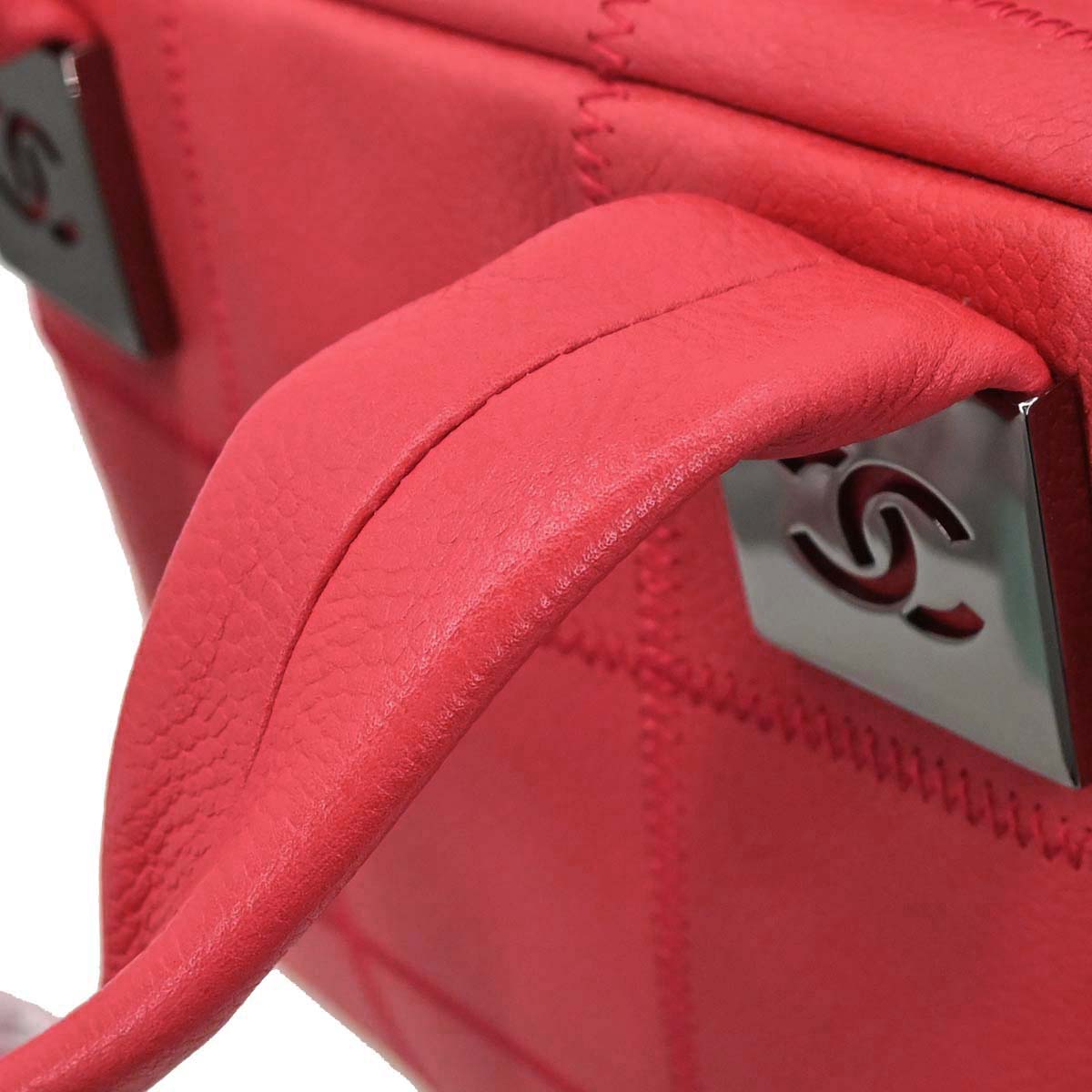 Chanel Red Caviar Choco Bar Wild Stitch Handbag
