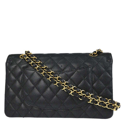 Chanel Black Caviar Skin Medium Classic Double Flap Shoulder Bag