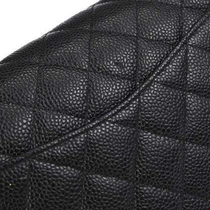 Chanel Black Caviar Skin Medium Classic Double Flap Shoulder Bag