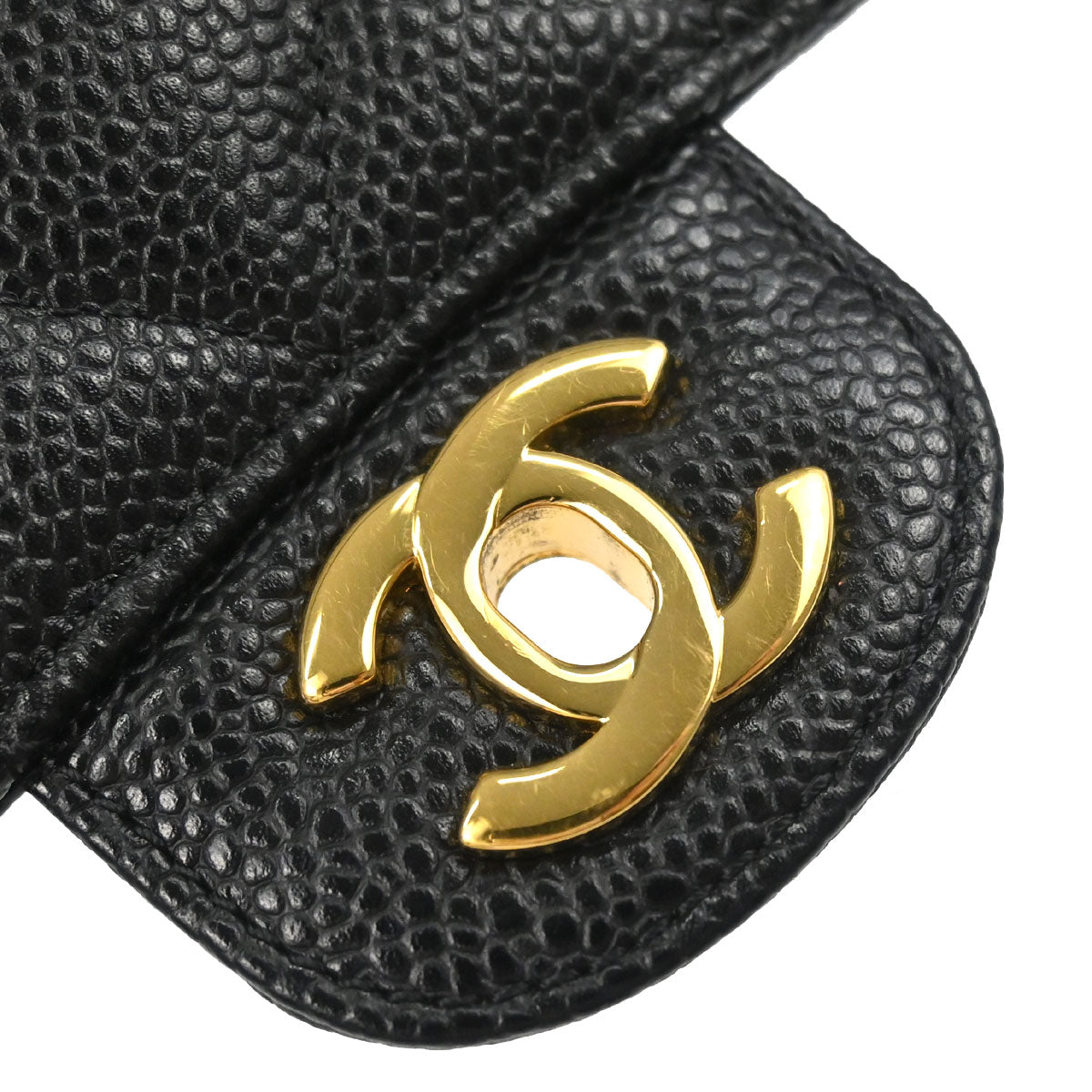 Chanel Black Caviar Skin Medium Classic Double Flap Shoulder Bag