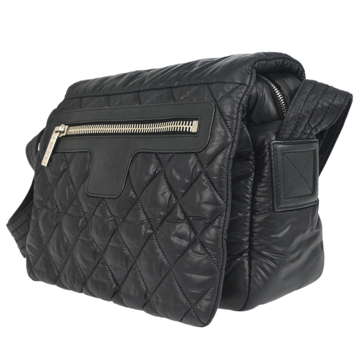 Chanel Black Quilted Nylon Coco Cocoon Messenger Shoulder Bag