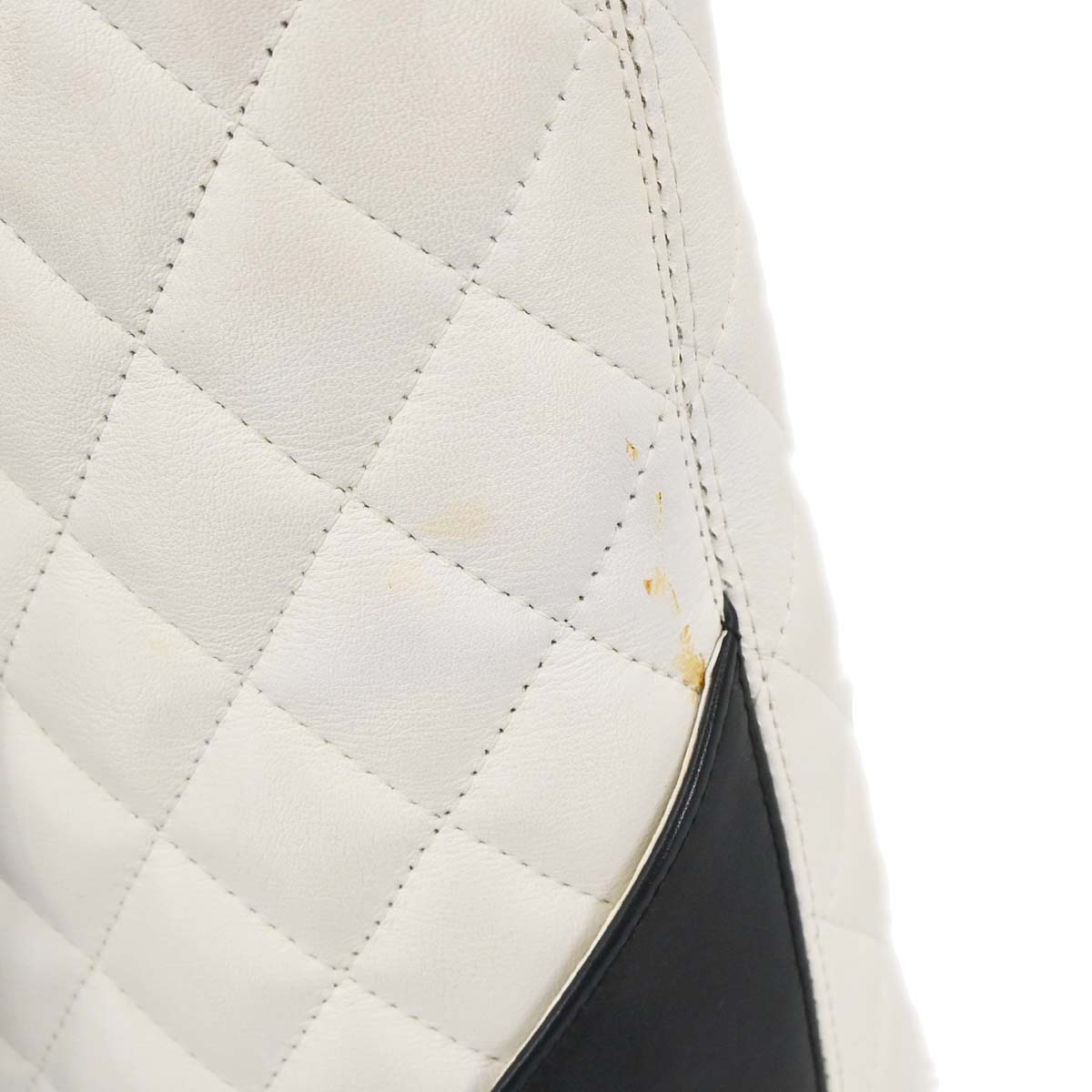 Chanel White Calfskin Cambon Ligne Tote Handbag