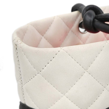 Chanel White Calfskin Cambon Ligne Tote Handbag