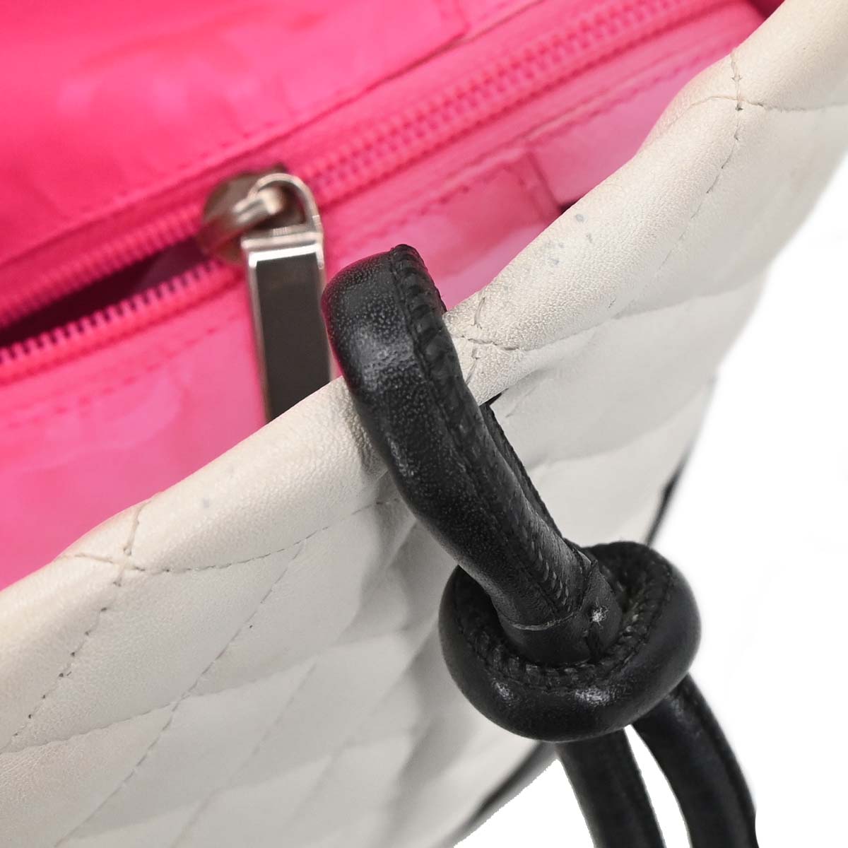 Chanel White Calfskin Cambon Ligne Tote Handbag