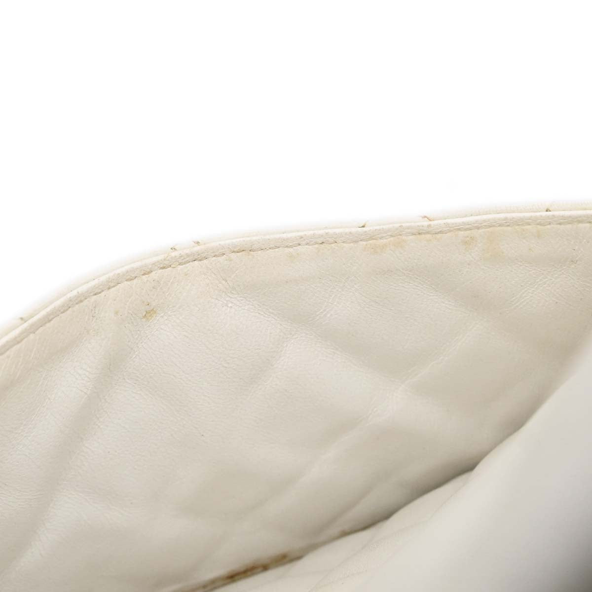 Chanel White Calfskin Cambon Ligne Tote Handbag
