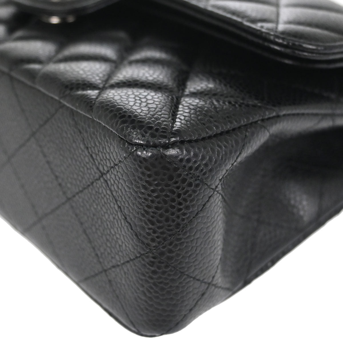 Chanel Black Caviar Skin Small Classic Double Flap Shoulder Bag